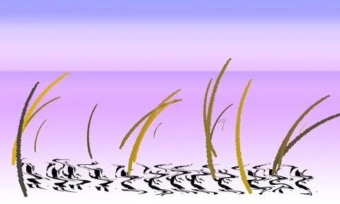Fantasy outerspace landscape ocean scene Stock Illustration