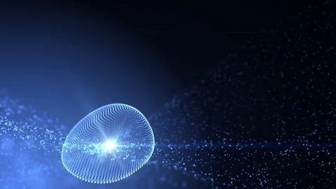 Fantasy particles structure waving in original organic motion Video stock 78543226