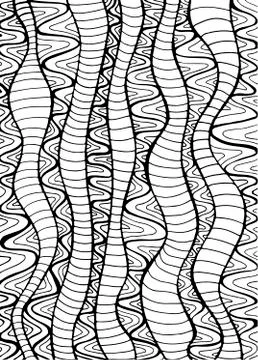 Fantasy pattern abstract background with black and white ornament. Vector han Stock Illustration