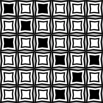 Fantasy pattern with black and white irregular geometric shapes Stock Illustration