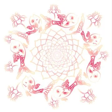 Fantasy pattern for a tapestry. Meditation, home decoration. Vector Stock Illustration