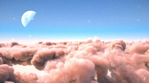 Fantasy Pink Toon Clouds Video stock 195104467