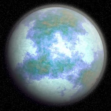 Fantasy planet after the global cooling Stock Illustration
