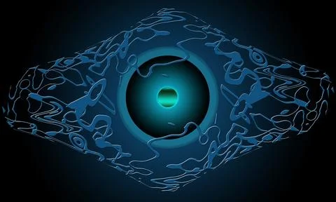 Fantasy planet in a cage or alien eye Illustrazione stock