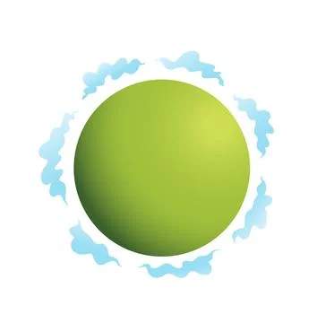 Fantasy Planet for Children with Clouds Isolated Stock Illustration
