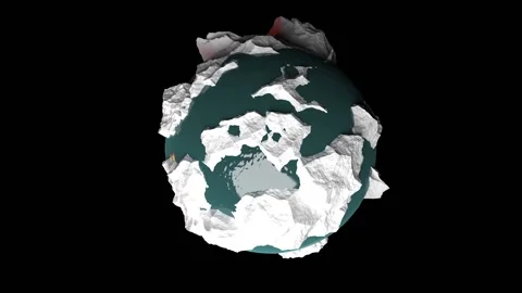 Fantasy planet template, rotation, render, 4k video 3d rendering Stock Footage 227766846