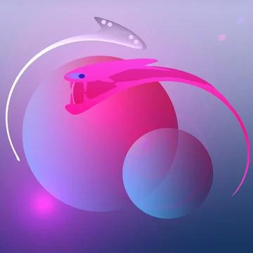 Fantasy planets alien creature and space ship 스톡 일러스트