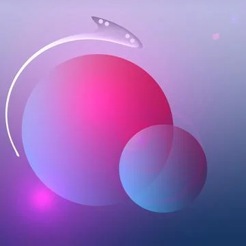 Fantasy planets and space ship 스톡 일러스트
