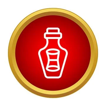 Fantasy potion bottle icon featuring a magic elixir Stock Illustration
