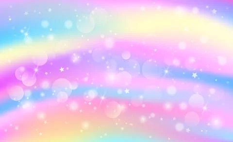 Fantasy rainbow background sky in sparkling stars for design. Stock Illustration
