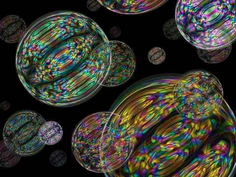 Fantasy rainbow soap bubbles Stock-Illustration
