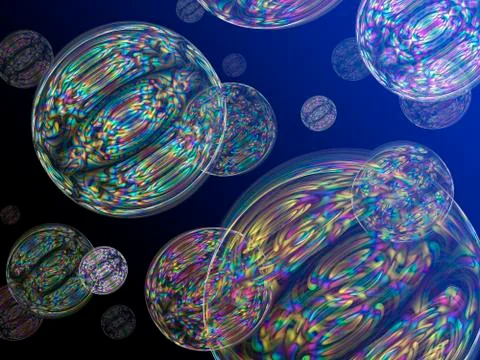 Fantasy rainbow soap bubbles Stock-Illustration