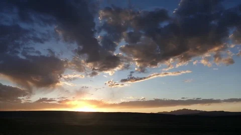 Fantasy Scene with Lightning during Sunset Stock Footage 79811770