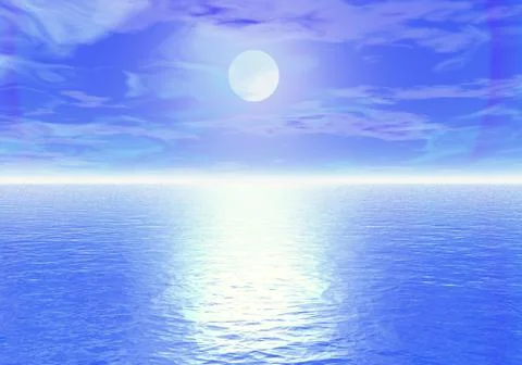 Fantasy sea scape Stock Illustration