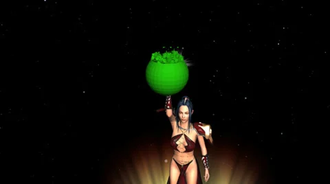 Fantasy Siren:  Green Globe Transition Video stock 34476507