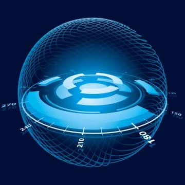 Fantasy space navigation sphere Stock Illustration