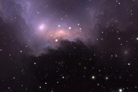 Fantasy space nebula. Giant interstellar cloud with stars Stock Illustration