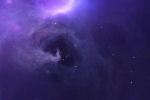 Fantasy space nebula. Giant interstellar cloud with stars Stock Illustration