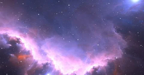 Fantasy space nebula. Giant interstellar cloud with stars Illustrazione stock