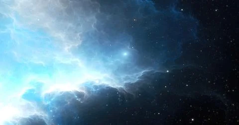 Fantasy space nebula. Giant interstellar cloud with stars Stock Illustration