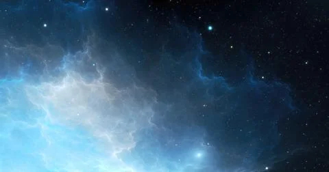 Fantasy space nebula. Giant interstellar cloud with stars Stock Illustration