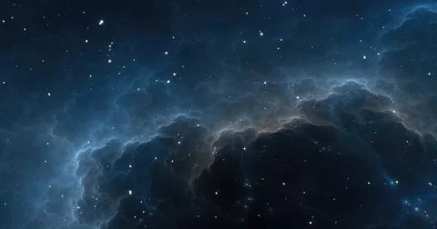 Fantasy space nebula. Giant interstellar cloud with stars Stock Illustration