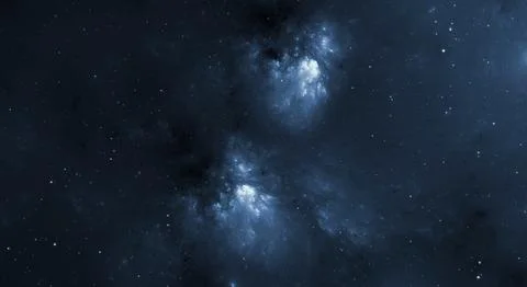 Fantasy space nebula. Giant interstellar cloud with stars 스톡 일러스트