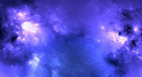 Fantasy space nebula. Giant interstellar cloud with stars 스톡 일러스트