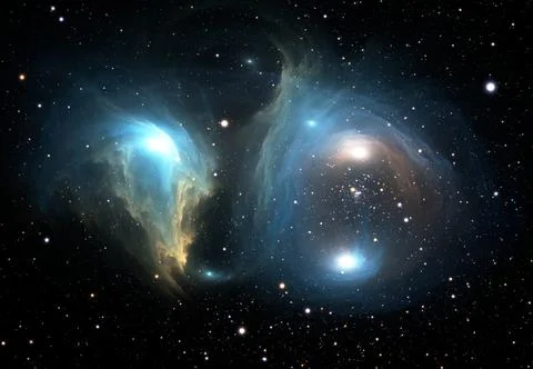 Fantasy space nebula. Giant interstellar cloud with stars 스톡 일러스트