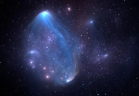 Fantasy space nebula. Giant interstellar cloud with stars 스톡 일러스트