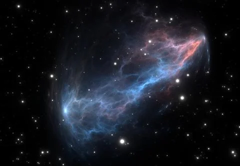 Fantasy space nebula. Giant interstellar cloud with stars 스톡 일러스트
