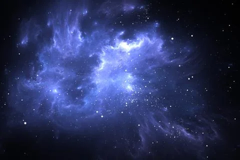Fantasy space nebula. Giant interstellar cloud with stars 스톡 일러스트