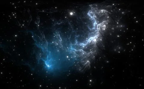 Fantasy space nebula. Giant interstellar cloud with stars Stock Illustration