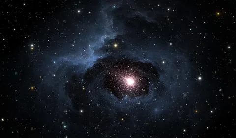 Fantasy space nebula. Giant interstellar cloud with stars イラスト素材