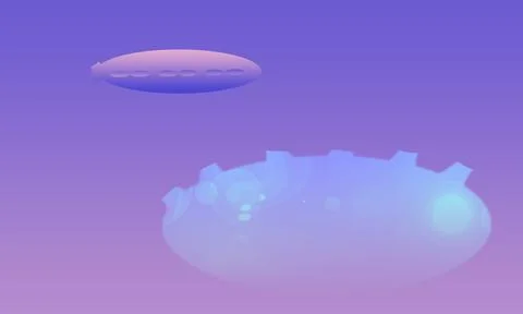 Fantasy spaceships outer space scene Stock Illustration