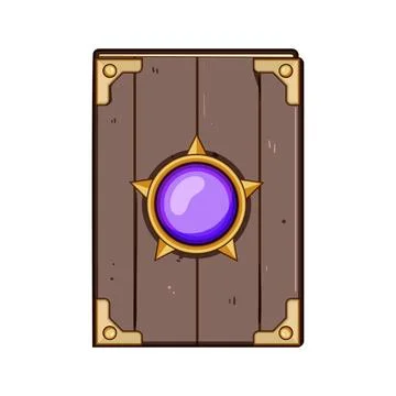 Fantasy spell book with magical gem and metal details Stock Illustration