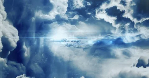 Fantasy Storm Clouds in Various Colors are Passing Through Stock Footage 77698065