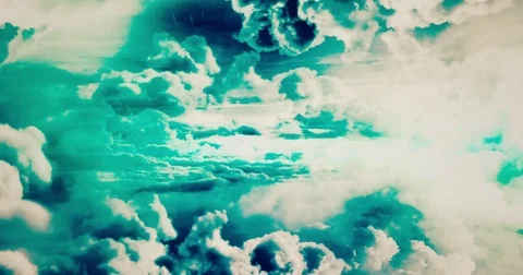 Fantasy Storm Clouds in Various Colors are Passing Through Stock Footage 77698571