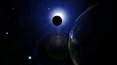 Fantasy sunrise and moon eclipse Video stock 957275