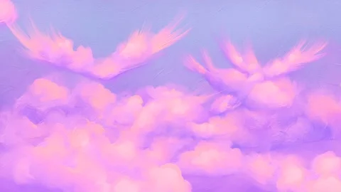 Fantasy sunset cloudscape in pastel colors Stock Footage 277666254