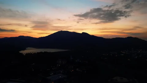 Fantasy sunset on a lake Stock Footage 234984226