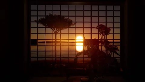 Fantasy sunset over seamlessly looped ocean. Sunset timelapse Stock Footage 232978931
