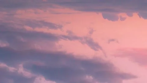 Fantasy Sunset Purple Pink Clouds In Orange Pink Sky In Sunlight Time Lapse, Mot Stock Footage 313484441
