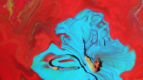 Fantasy surface of colored paints Stock Footage 81324280