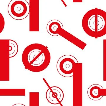 Fantasy technological pattern of red figures. Stock Illustration