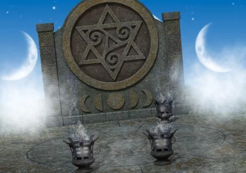 Fantasy temple Stock Illustration