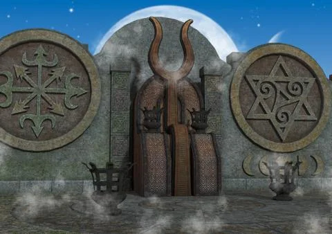 Fantasy temple Stock Illustration