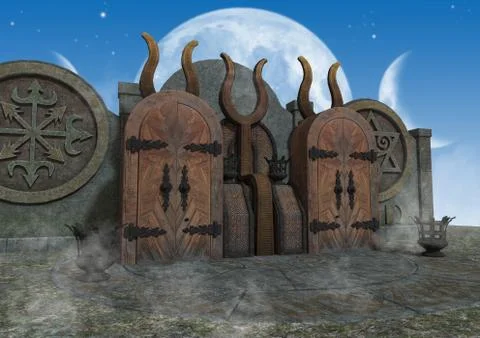 Fantasy temple Stock Illustration