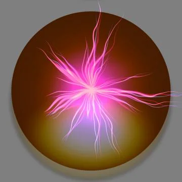 Fantasy texture underwater grasses under golden transparent crystal ball Stock Illustration