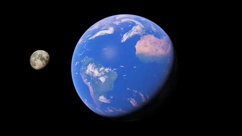 Fantasy on the theme of the planets Earth and Moon Stock Footage 271321066